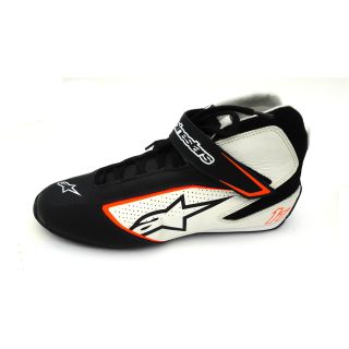 Schuhe Alpinestars Tech-1 T schwarz-weiss-orange-fluo 41 FIA