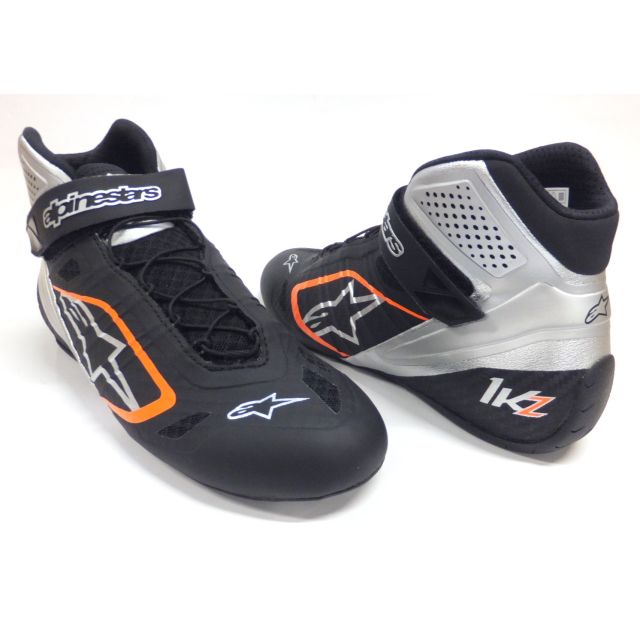 Schuhe Alpinestars Tech-1 KZ schwarz/silber/orange-fluo 40 