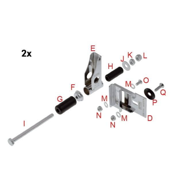 Stossstangenbefestigung OTK komplett rechts + links inkl. Platten D=30mm 