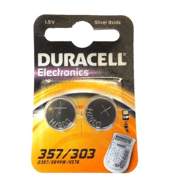 Batterie Duracell 357/303 1,5 Volt Silver Oxide (2 Stück)